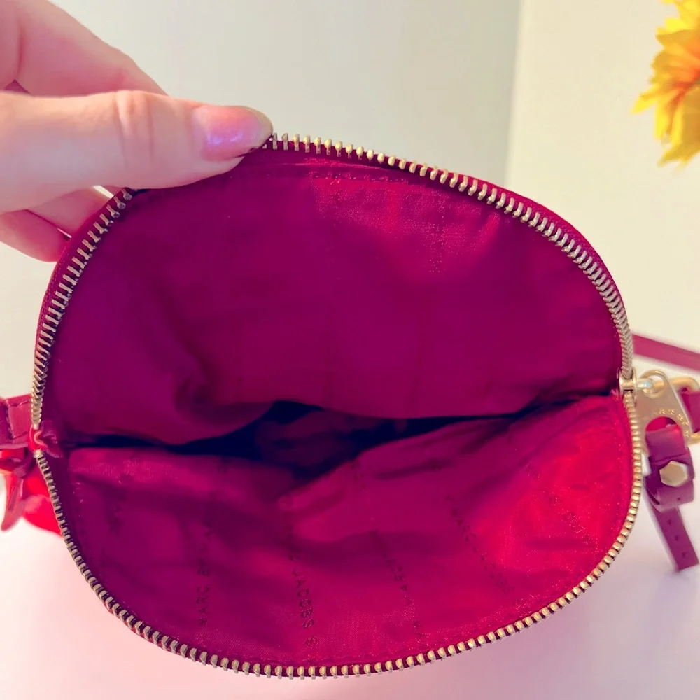 Marc by Marc Jacobs Red Leather Crossbody Bag with Gold Accents